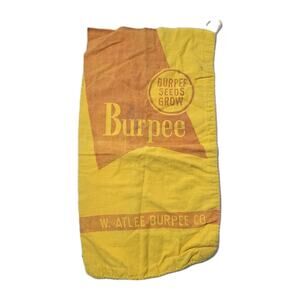 Vintage - Burpee Seeds Grow - Cloth Bag Farmhouse Garden Decor 17x9.5